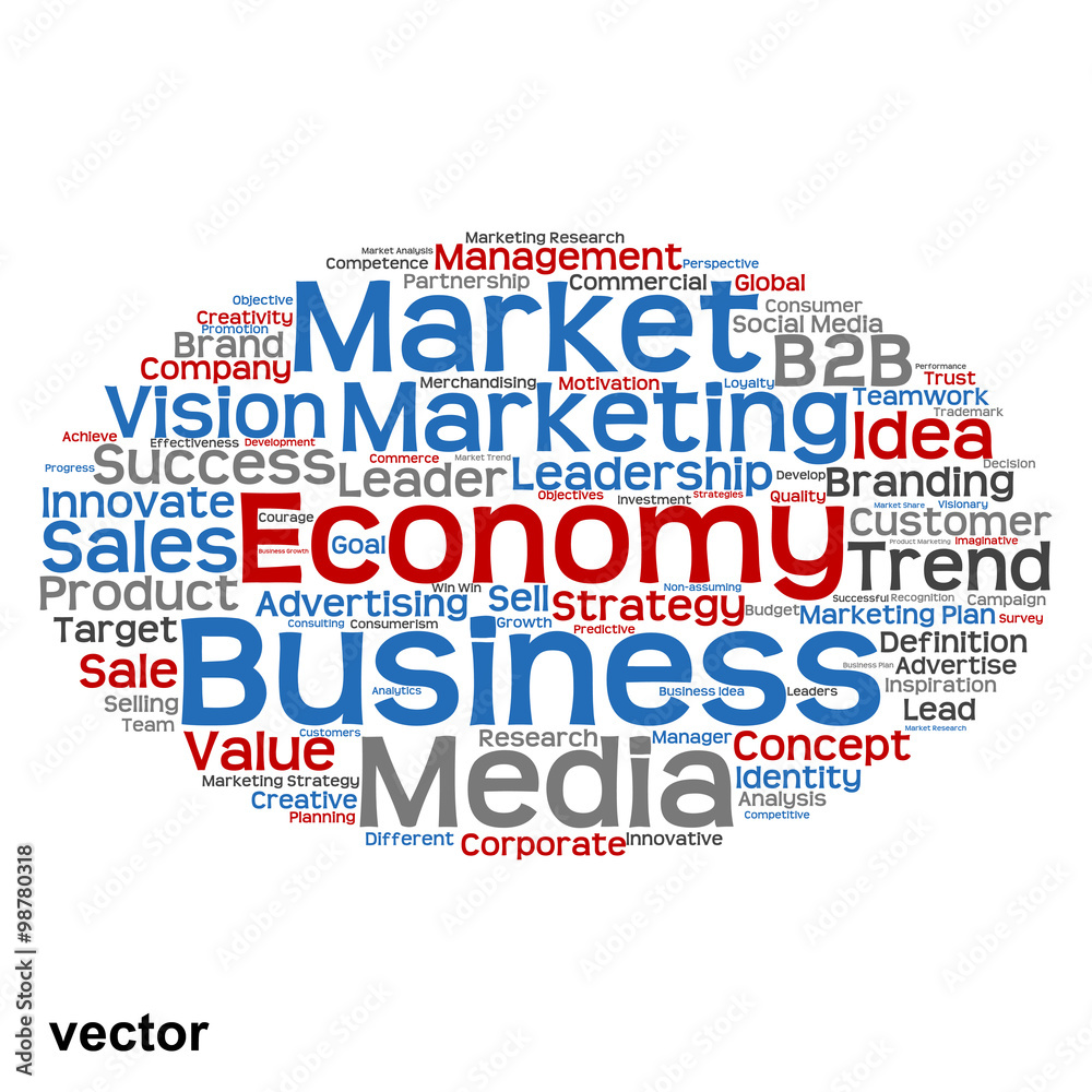Vector conceptual business marketing word cloud Vector conceptual business marketing word cloud