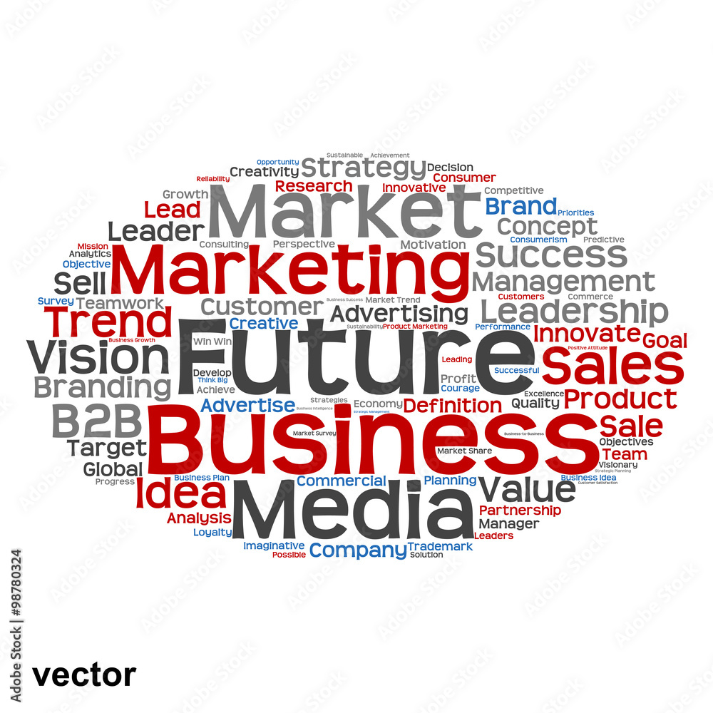 Vector conceptual business marketing word cloud Vector conceptual business marketing word cloud