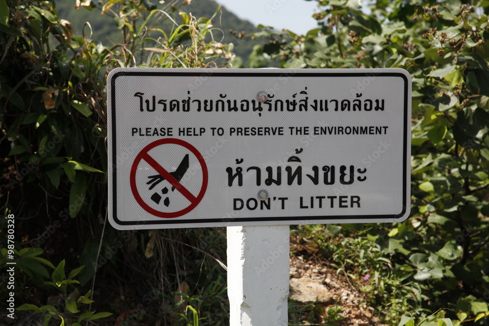 Sign Board in English and Thai