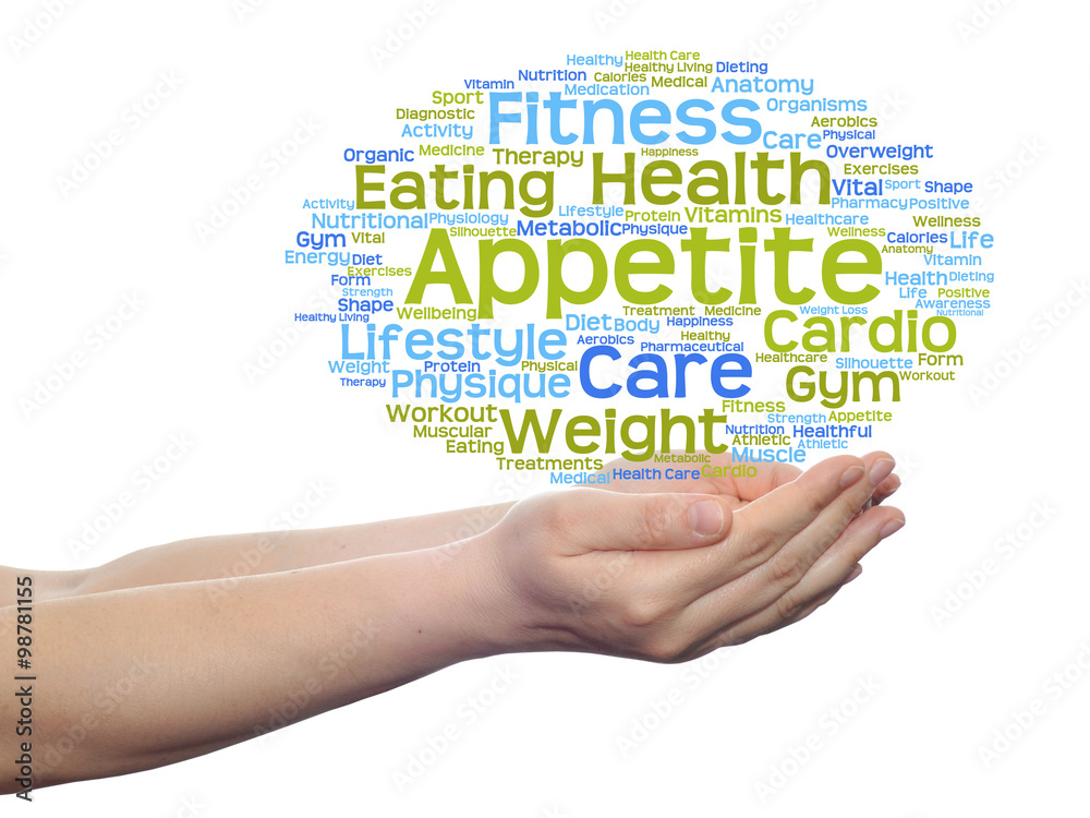 Conceptual health word cloud isolated Conceptual health word cloud isolated