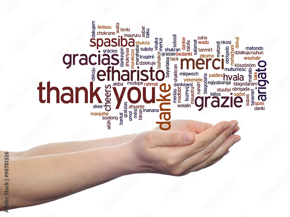 Conceptual thank you word cloud isolated Conceptual thank you word cloud isolated