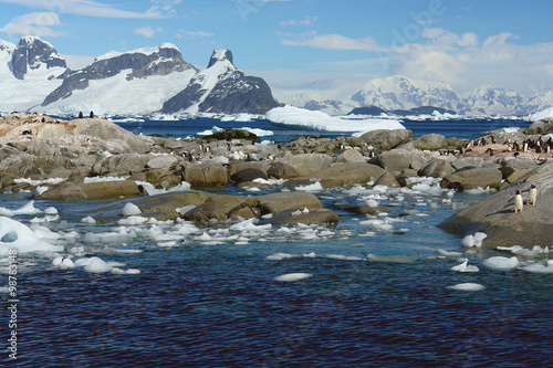 Landscape of Petermann Island in Antarctica photo