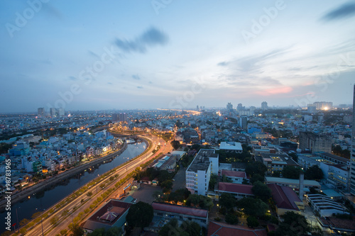 Night view of Ho Chi Minh city, VietNam © duydophotography