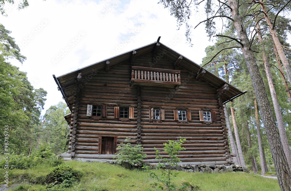The old log house - the monument of wooden architecture in Finla The old log house - the monument of wooden architecture in Finla