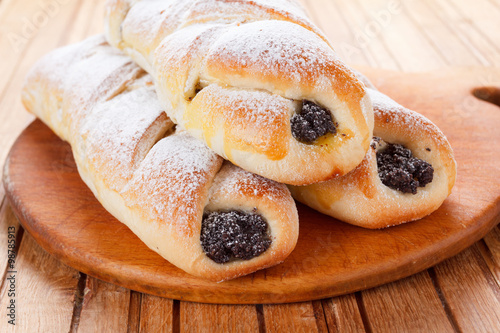Homemade pastries with popp...