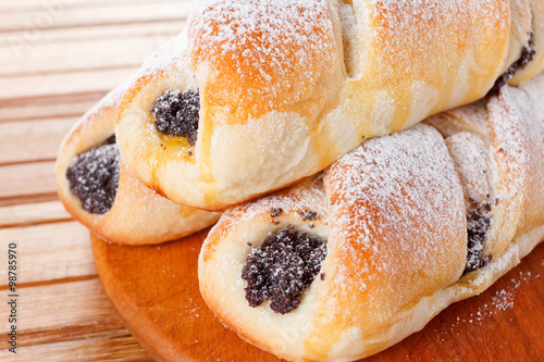 Homemade pastries with popp...