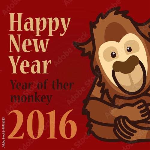Year of ther monkey 2016. Happy New Year