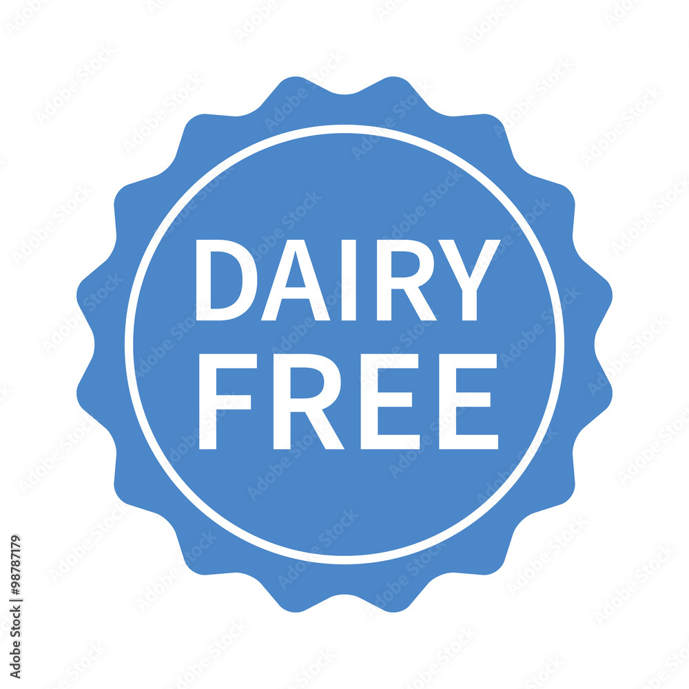 Dairy free seal, stamp, label or badge flat icon Dairy free seal, stamp, label or badge flat icon
