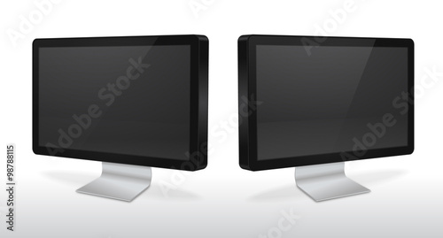 Dual monitors vector illustration