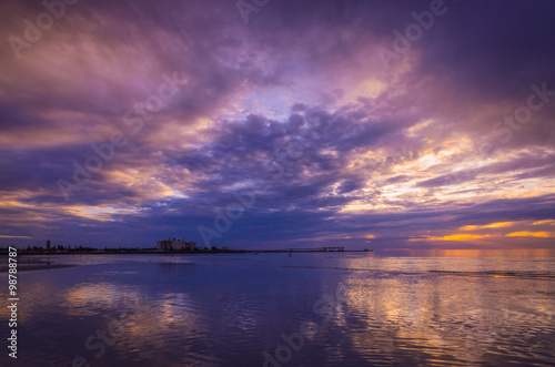 Dramatic cloudy landscape at the beach