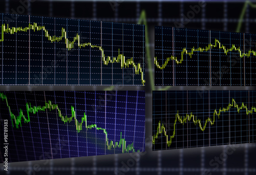 Stock exchange chart graph. Finance business background. Abstract stock market diagram candle bars trade.