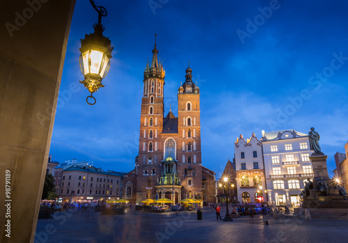 7 AUG 2014 Krakow ,old town of Krakow in Poland at night 7Aug