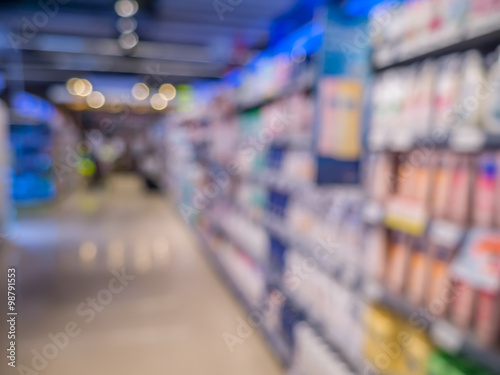 Wallpaper Mural Blur background of people in supermarket Torontodigital.ca