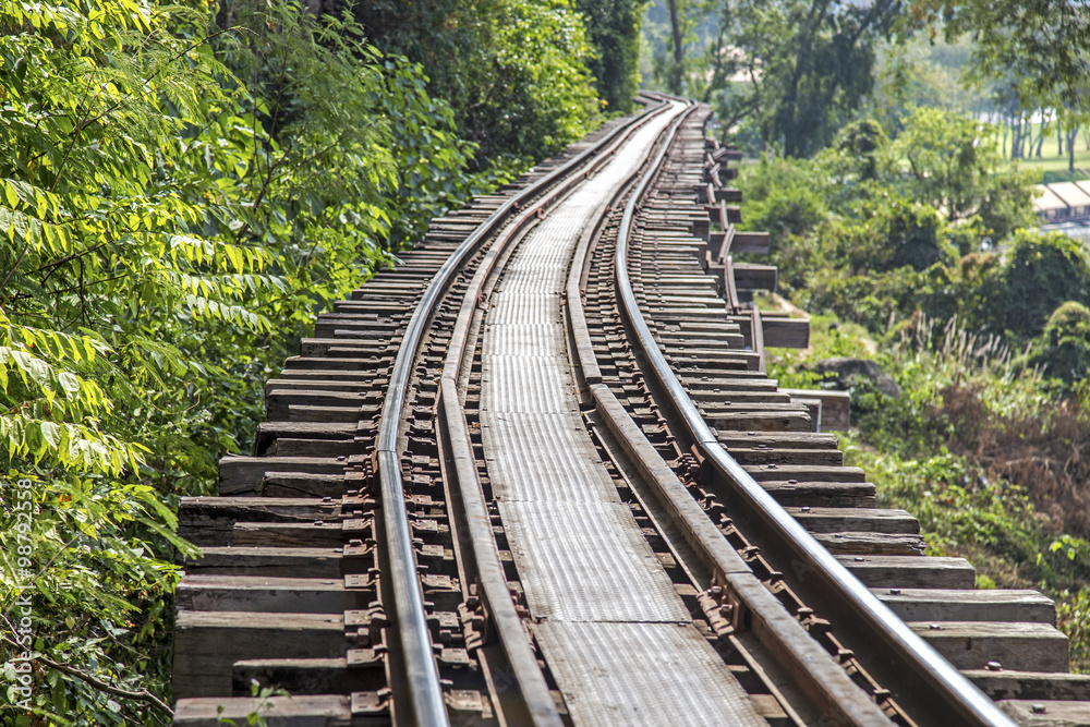 Railway track  in Kanchanaburi province, Thailand