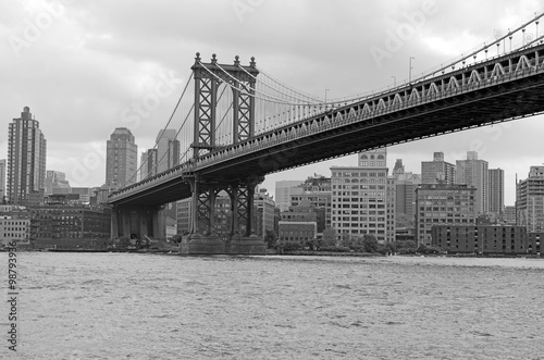 Manhattan Bridge and East River, New York City