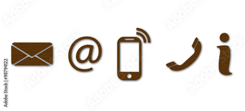 Holz Icons Kommunikation Vektor Umwelt
