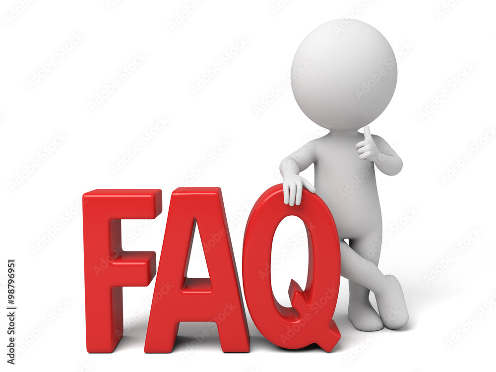 3d people with the word of FAQ. 3d image. Isolated white background. 3d people with the word of FAQ. 3d image. Isolated white background.