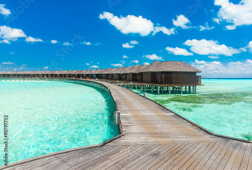  beach with water bungalows Maldives © Pakhnyushchyy