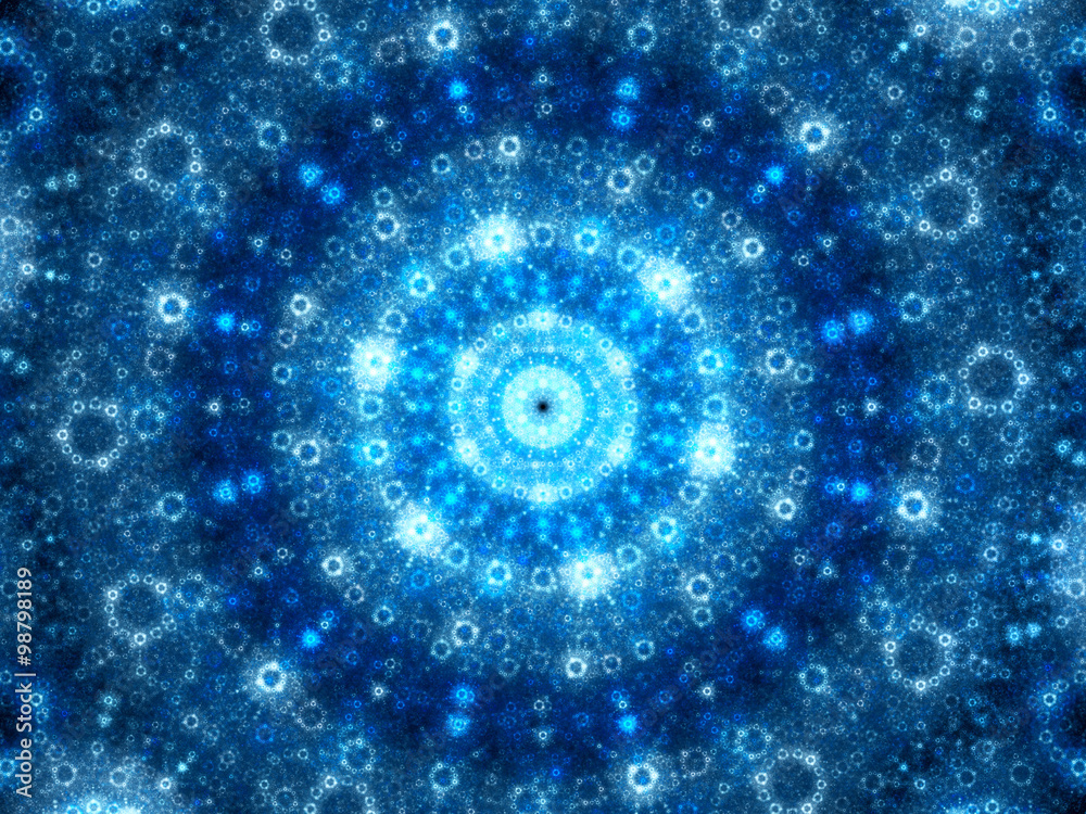 Fototapeta premium Blue glowing spherical fractal artwork