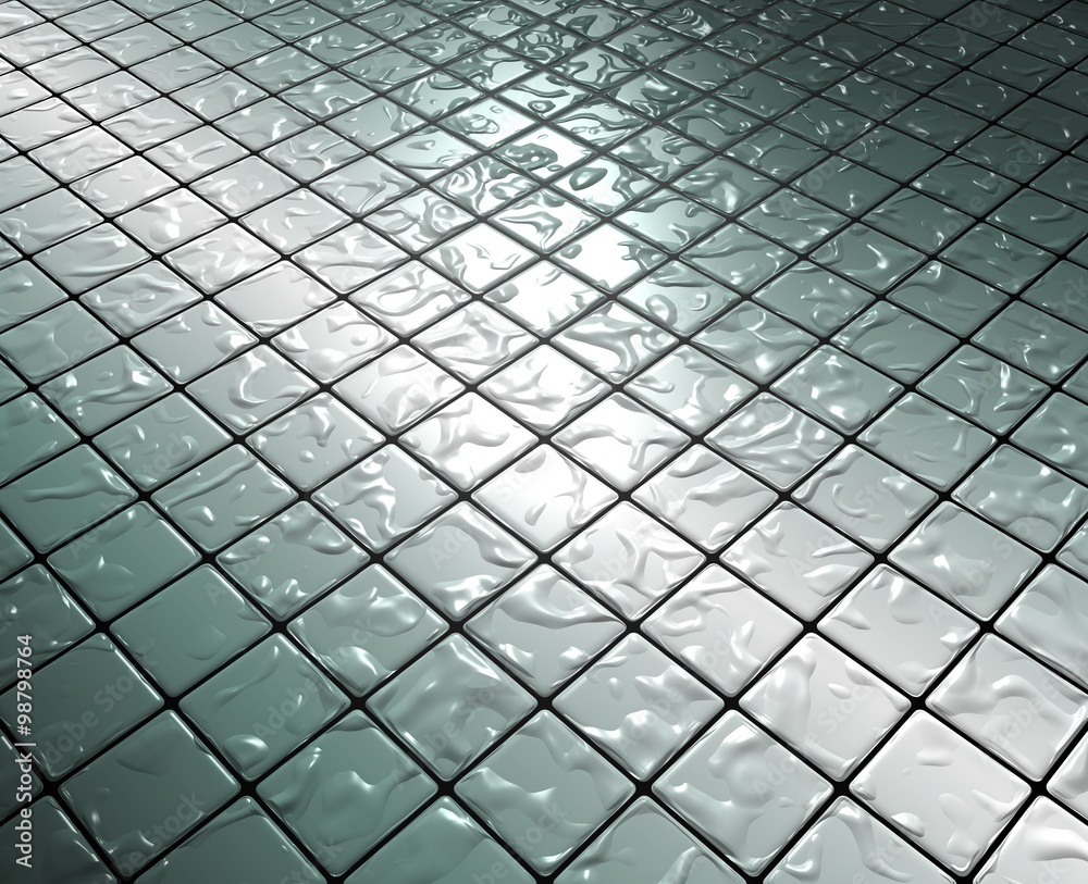 White wet flleing mosaic between light and shadow White wet flleing mosaic between light and shadow
