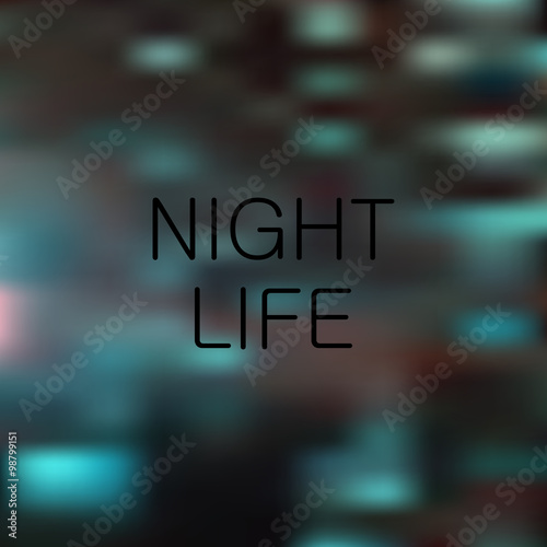 Night life vector light background