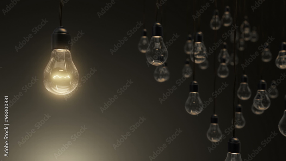 Idea concept with light bulbs on background