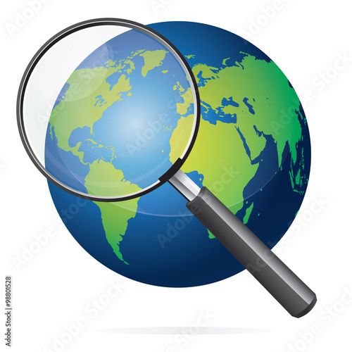 Earth and Magnifying Glass