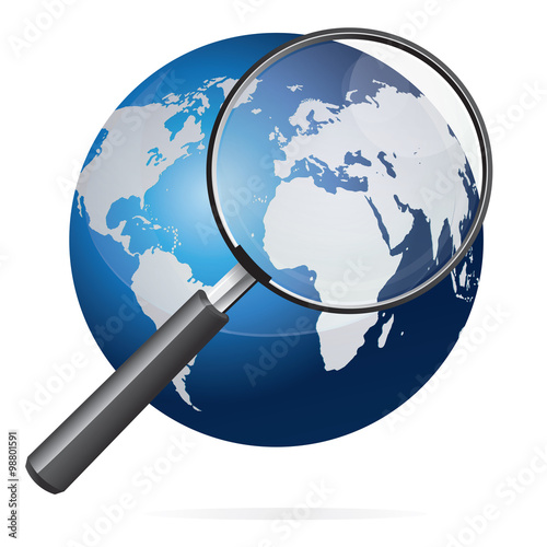 Earth and Magnifying Glass