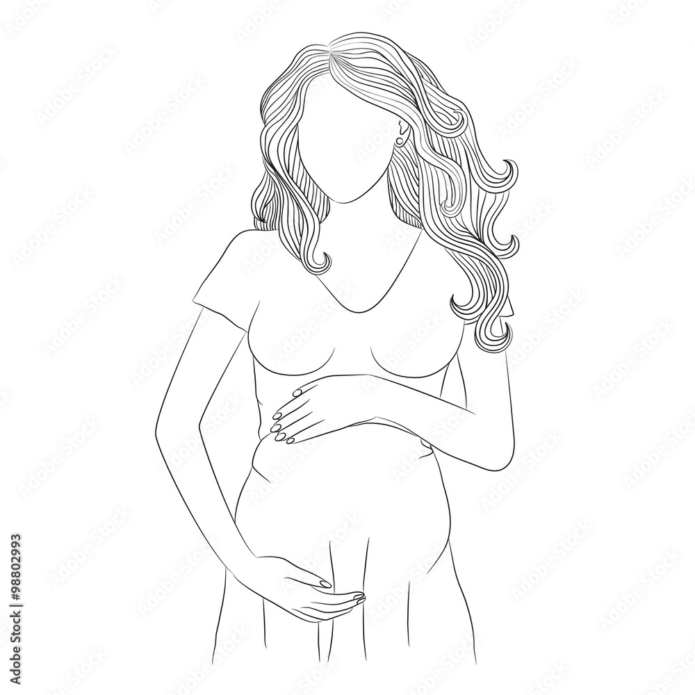 Beautiful pregnant woman silhouette Beautiful pregnant woman silhouette