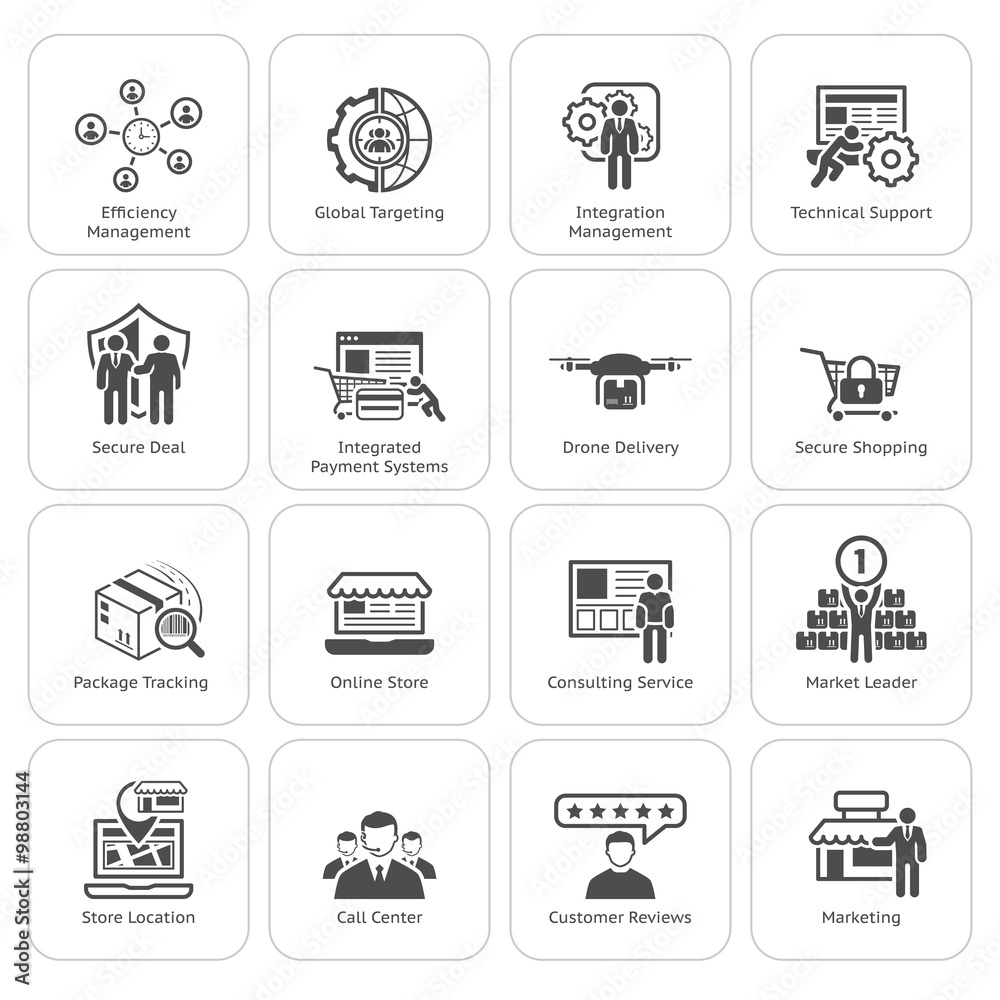 Flat Design Business Icons Set. Flat Design Business Icons Set.