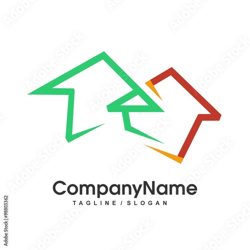 Abstract Two Line House Logo