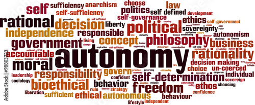 Autonomy word cloud concept. Vector illustration