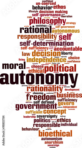Autonomy word cloud concept. Vector illustration