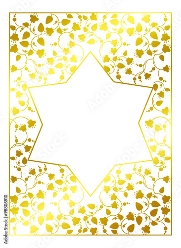 Star of David on a floral background