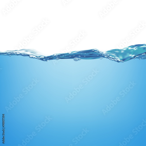 Water wave and air bubbles. Vector illustration
