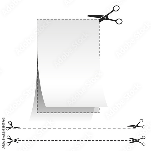 Blank white advertising coupon cut from sheet of paper.