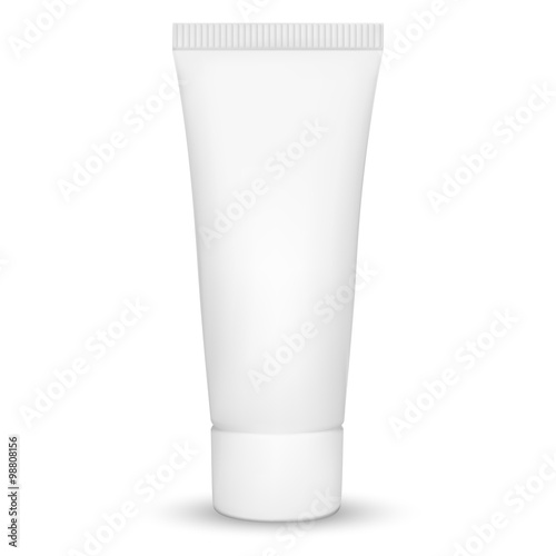 Blank white realistic tube for cosmetics, cream, ointment, tooth