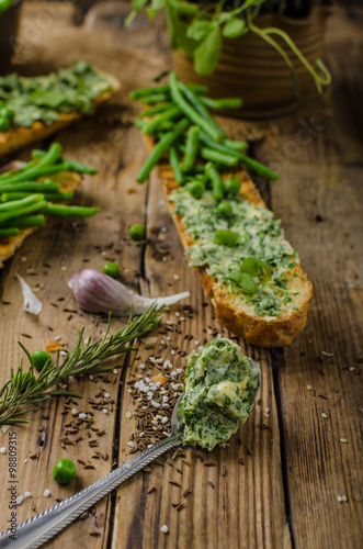 Baguette with herb butter