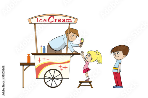 Little girl is looking forward to an ice cream