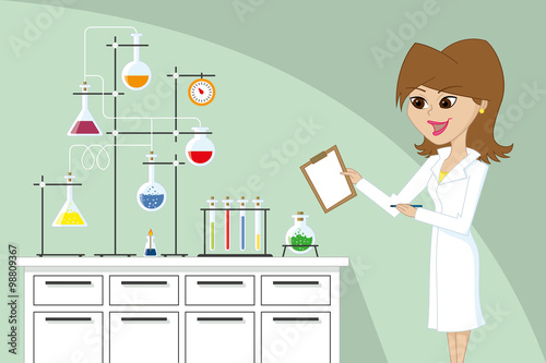 Young woman working in a laboratory