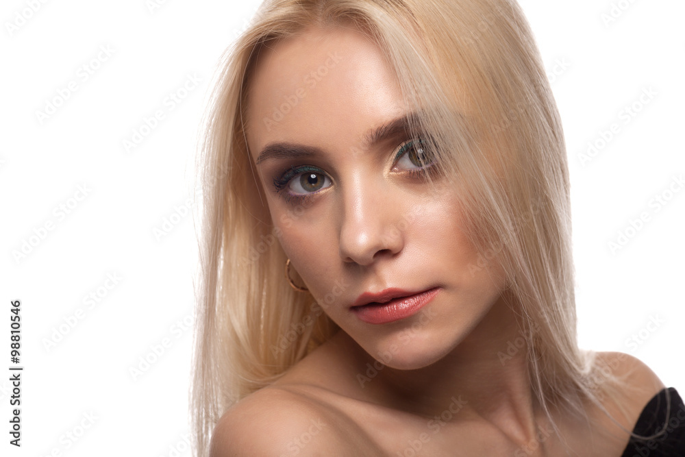 Fototapeta premium Portrait of the blonde on a white background