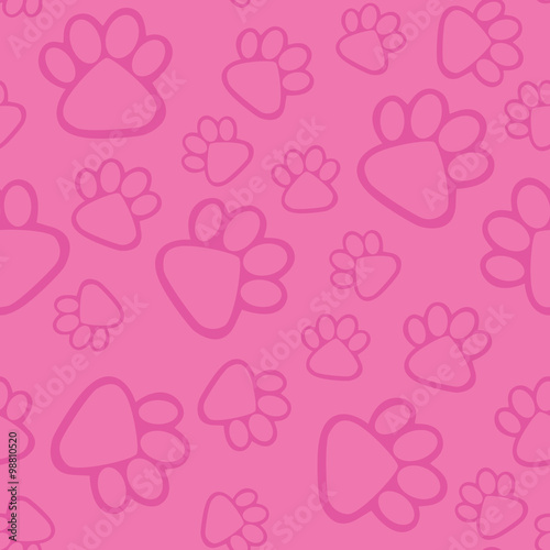 Paw Prints Background Blue