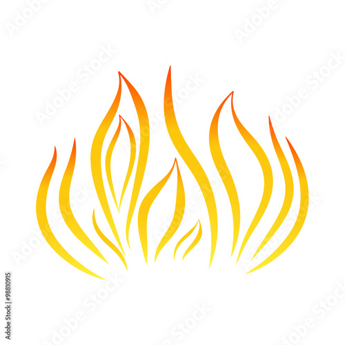 Fire symbol on white background. Vector illustration.