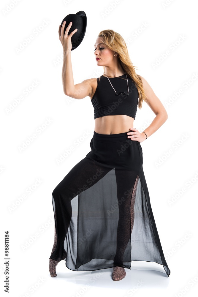 Naklejka premium Blonde ballerina dancing