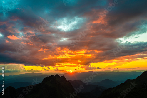 Sunset above the mountains.