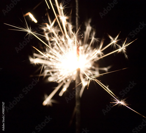sparks sparklers in the dark closeup