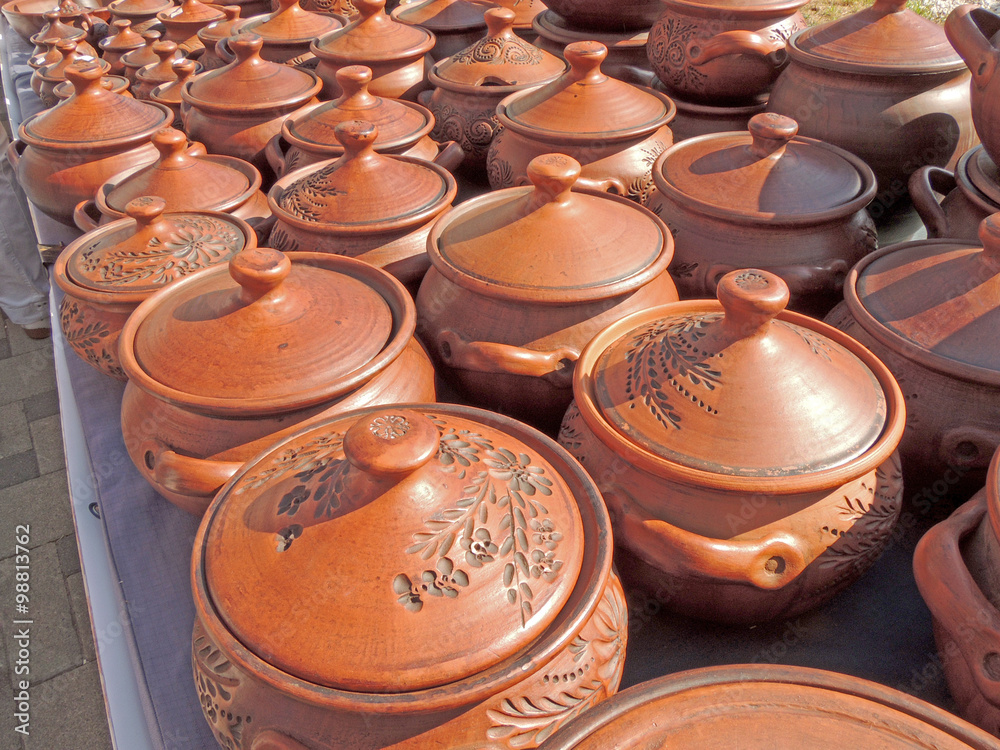 Street stall with ceramic pots Street stall with ceramic pots