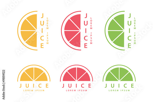 Lime or lemon fruit drink logo template design. Vector illustration.