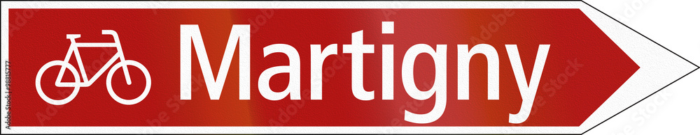 Obraz premium Road sign used in Switzerland - Route for cycles