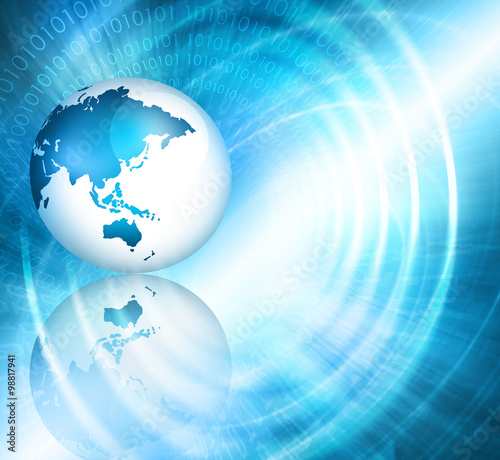 Best Internet Concept of global business. Globe, glowing lines on technological background. Electronics, Wi-Fi, rays, symbols Internet, television, mobile and satellite communications
